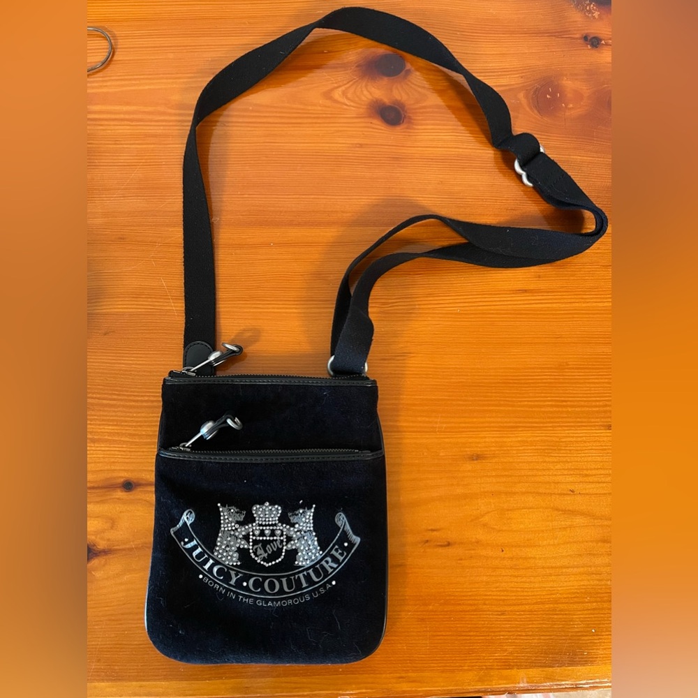 Juicy Couture black crossbody velour